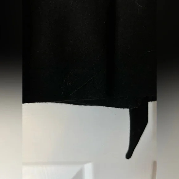 RACHEL Rachel Roy Black Wool Blend Trench Coat with Fur Trim - Picture 4 of 11